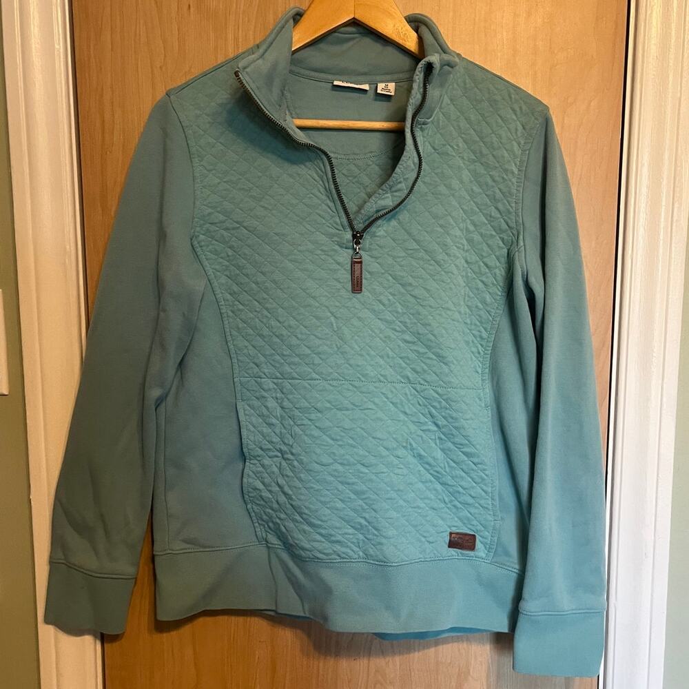 L.L. Bean Women's Quilted Quarter-Zip Pullover Teal